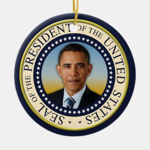 Commemorative 45th President Barack Obama Ceramic Ornament