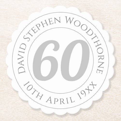 Commemorative 60th Birthday Celebration Paper Coaster