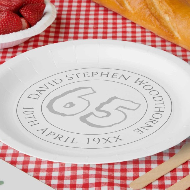 Commemorative 65th Birthday Celebration Paper Plates (Creator Uploaded)