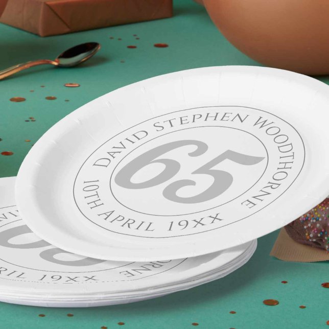 Commemorative 65th Birthday Celebration Paper Plates (Creator Uploaded)