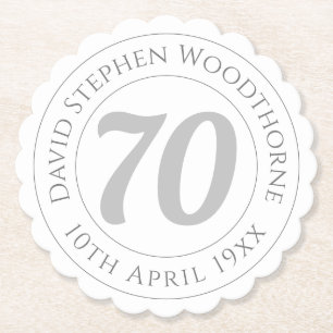 Commemorative 70th Birthday Celebration Paper Coaster