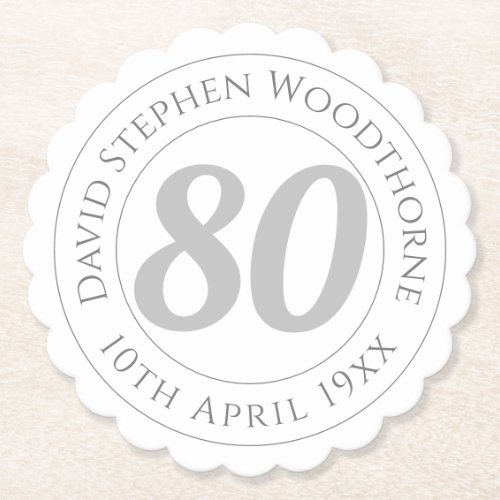 Commemorative 80th Birthday Celebration Paper Coaster