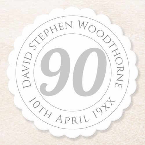 Commemorative 90th Birthday Celebration Paper Coaster