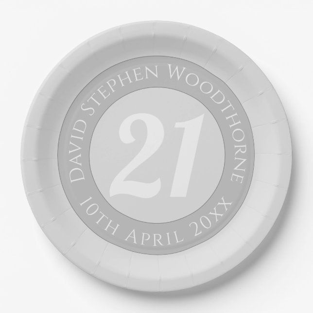 Commemorative Birthday Celebration Personalised Pa Paper Plates (Front)
