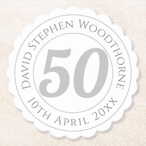 Commemorative Birthday Celebration Personalised Paper Coaster