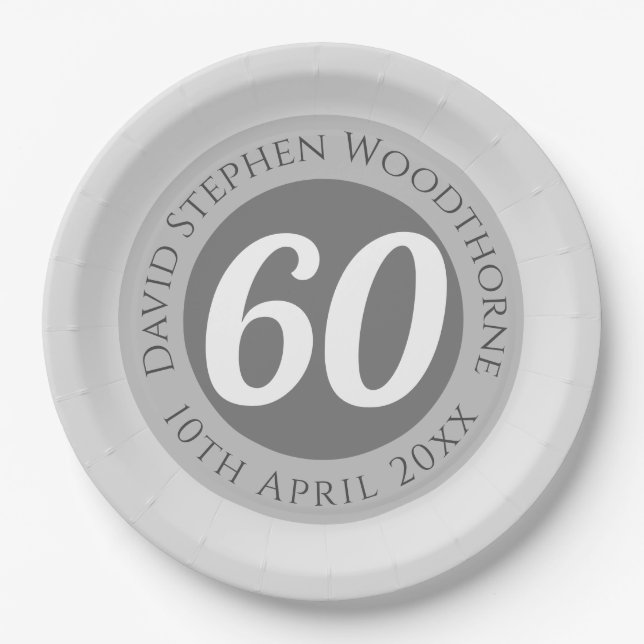 Commemorative Birthday Celebration Personalised Paper Plates (Front)