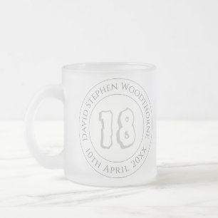 Commemorative Birthday Celebration Personalized Frosted Glass Coffee Mug