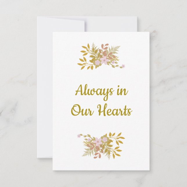 Commemorative Dear Ones Floral in Pink & Gold Note Card (Front)