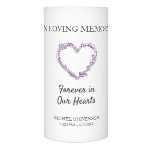 Commemorative Dear Ones with Floral Purple Heart Flameless Candle