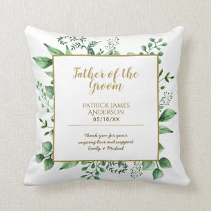 Commemorative Father of the Groom Groomsman Custom Throw Pillow
