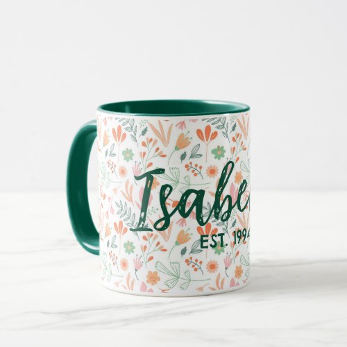 Commemorative floral mug