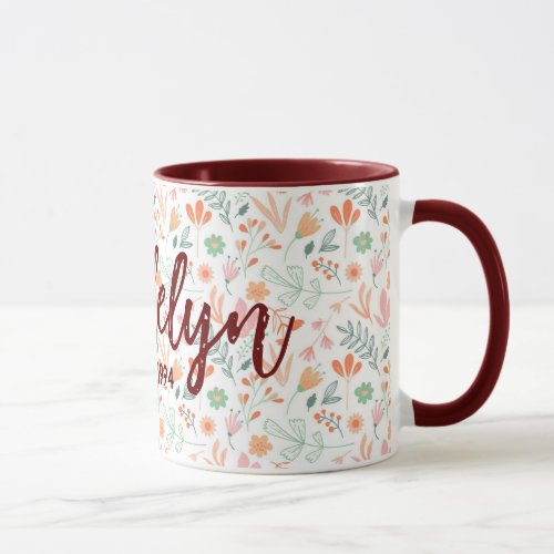 Commemorative floral mug