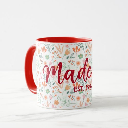 Commemorative floral mug