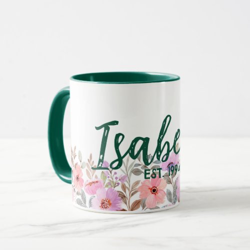 Commemorative floral mug