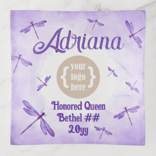 Commemorative Logo Purple Dragonfly Jewelry Trinket Tray