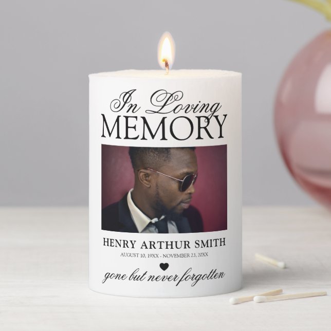 Commemorative Photo | In Loving Memory Pillar Candle (In Situ)