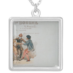 Commemorative Postcard of the opera 'La Silver Plated Necklace