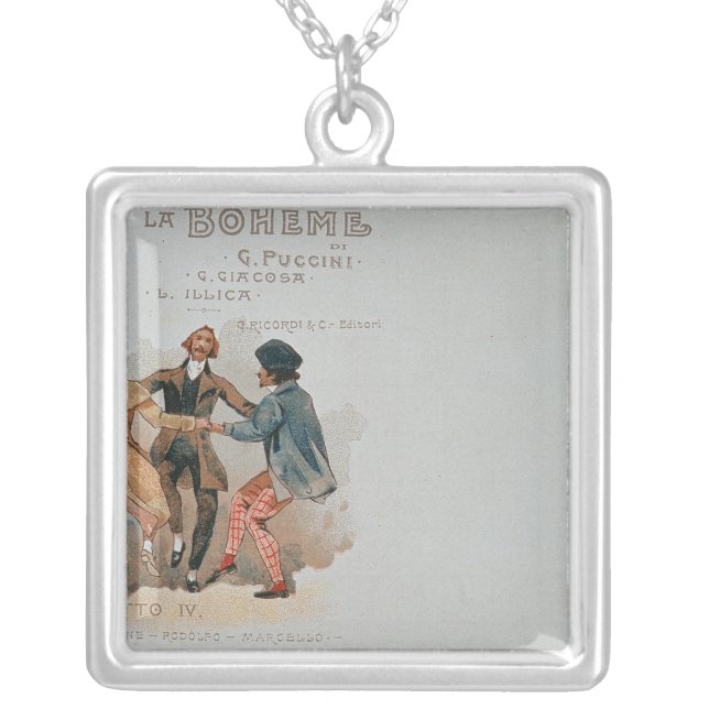 Commemorative Postcard of the opera 'La Silver Plated Necklace (Front)