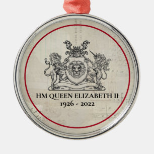 Commemorative Queen Elizabeth II 1926-2022 Metal Ornament