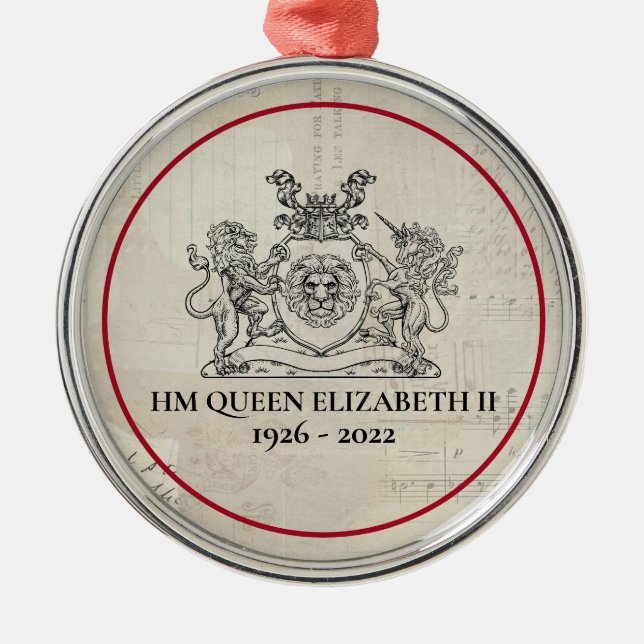 Commemorative Queen Elizabeth II 1926-2022 Metal Ornament (Front)