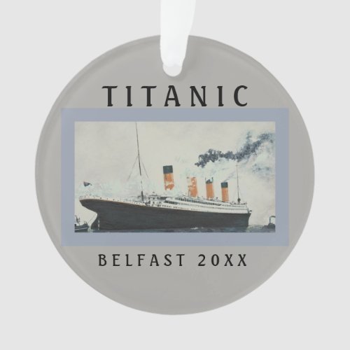 Commemorative TITANIC Vintage Photo Date Place Ornament