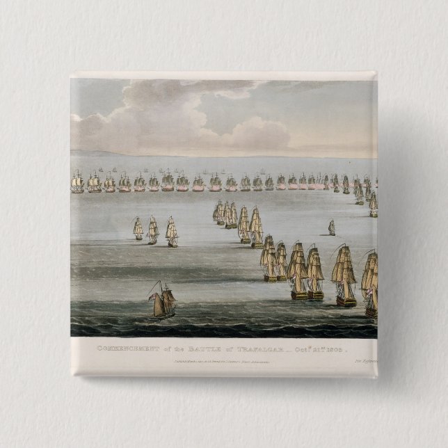 Commencement of the Battle of Trafalgar, 21st Octo Pinback Button (Front)