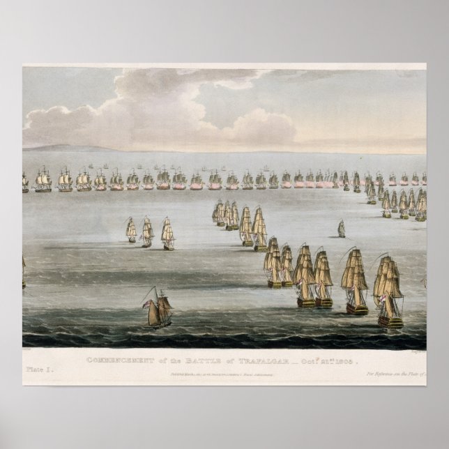 Commencement of the Battle of Trafalgar, 21st Octo Poster (Front)