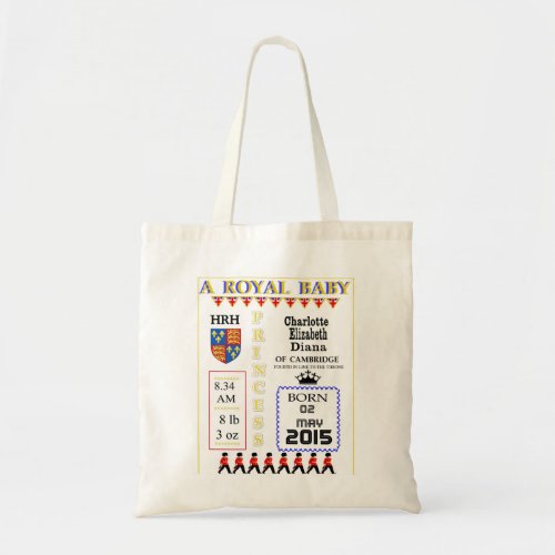 Commeorative Keepsakes Royal Princess Charlotte Tote Bag