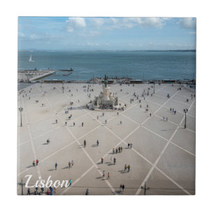 Commerce Square from above in Lisbon, Portugal Ceramic Tile