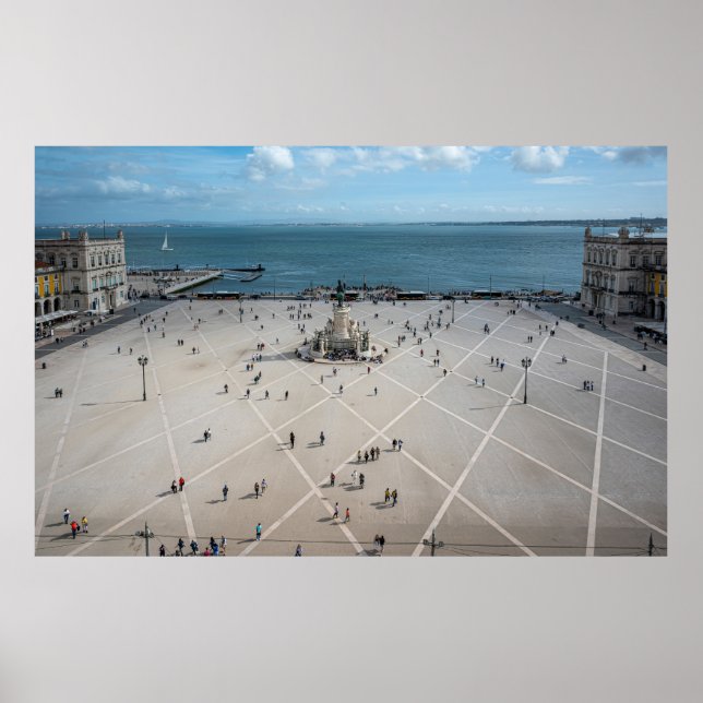 Commerce Square from above in Lisbon, Portugal Poster (Front)