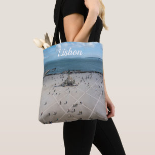 Commerce Square from above in Lisbon, Portugal Tote Bag