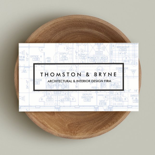 Commercial Builder Architect Blueprint Business Card (Creator Uploaded)