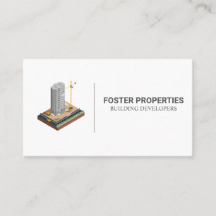 Commercial Building Construction Architect Business Card