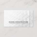 Commercial Building Construction Simple Gray White Business Card at Zazzle