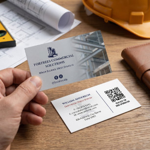 Commercial Building Contractors   Iron Gray Business Card