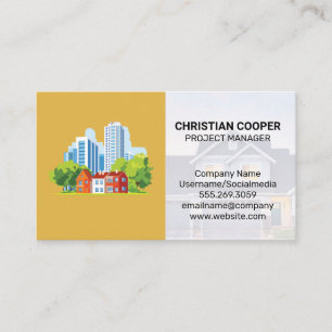 Commercial City Logo   Real Estate Properties Business Card