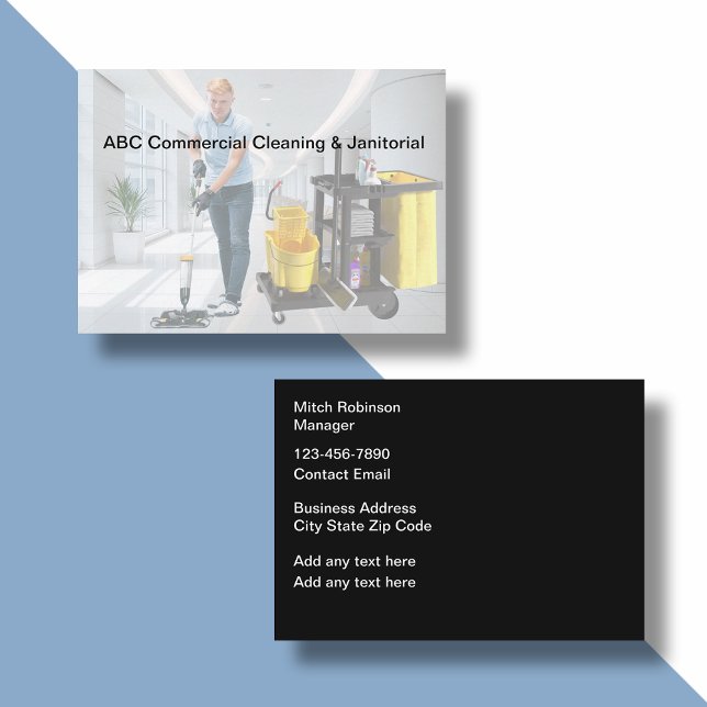 Commercial Cleaning And Janiotorial Business Card (Creator Uploaded)