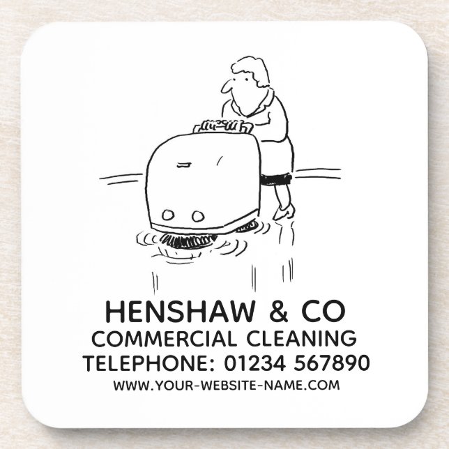 Commercial Cleaning Beverage Coaster (Front)