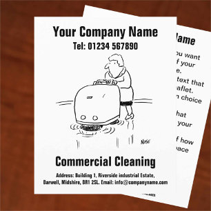 Commercial Cleaning Cartoon Design Flyer
