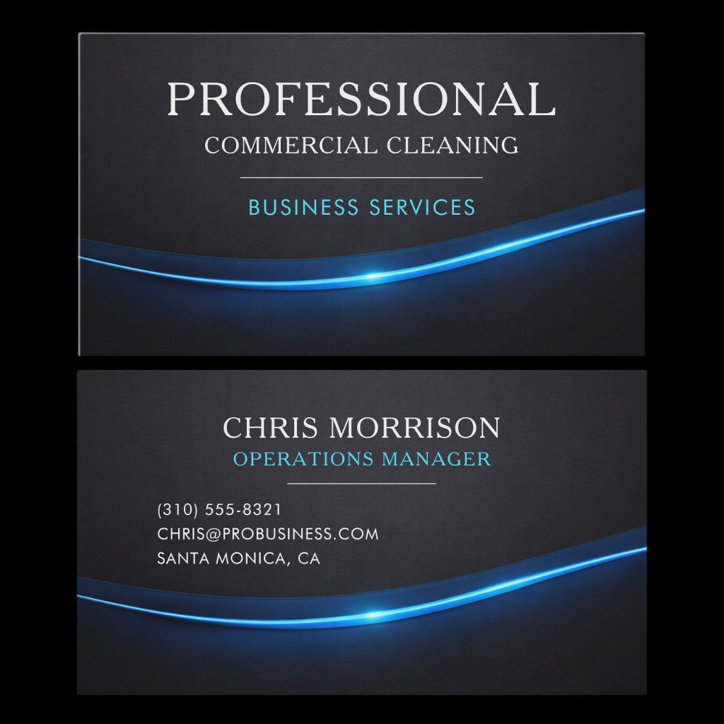 Commercial Cleaning Services Professional Business Card