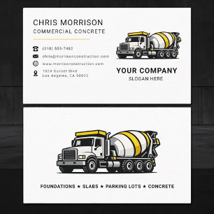 Commercial Concrete Mixer Truck Business Card