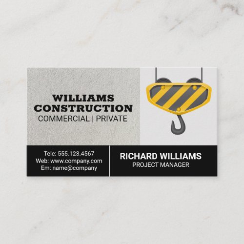 Commercial Construction  Crane Business Card