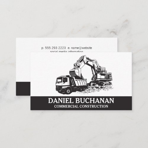 Commercial Construction Vehicles Business Card
