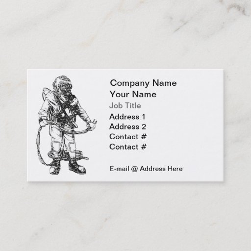 Customizable Commercial Diving Business Card