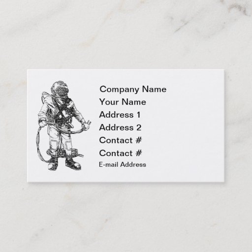 Customizable Commercial Diving Business Card