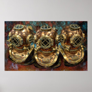 COMMERCIAL DIVING HELMETS POSTER
