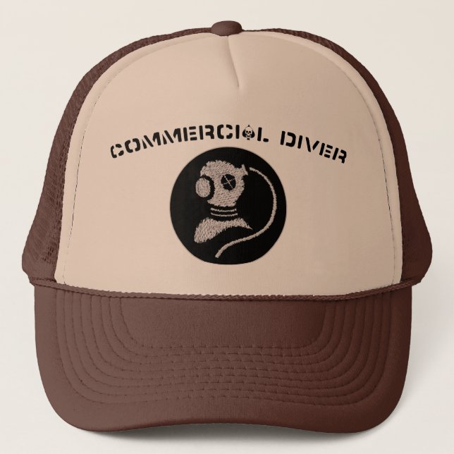 Commercial Diving Patch Hat- black patch Trucker Hat (Front)