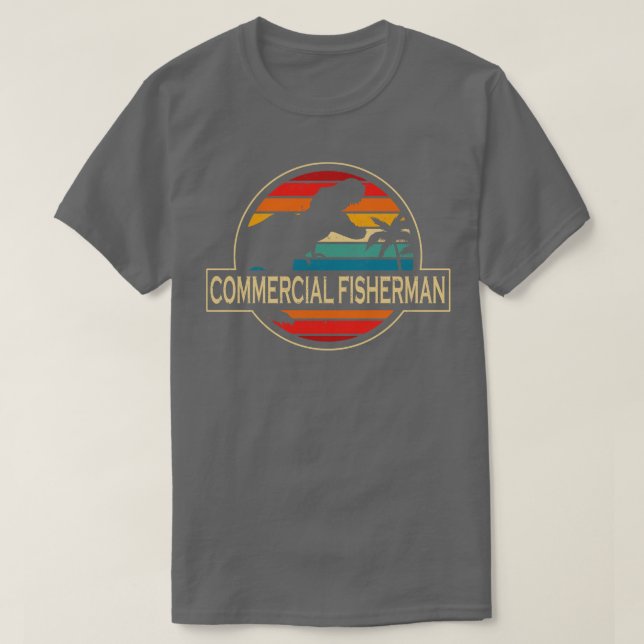 Commercial Fisherman Dinosaur T-Shirt (Design Front)