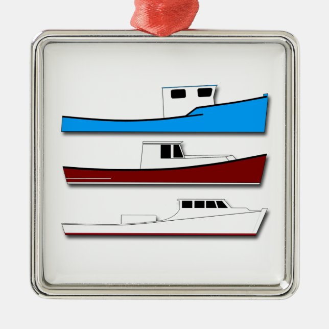 Commercial Fishing Boats Metal Ornament (Front)