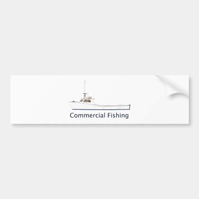 Commercial Fishing deadrise boat Bumper Sticker (Front)